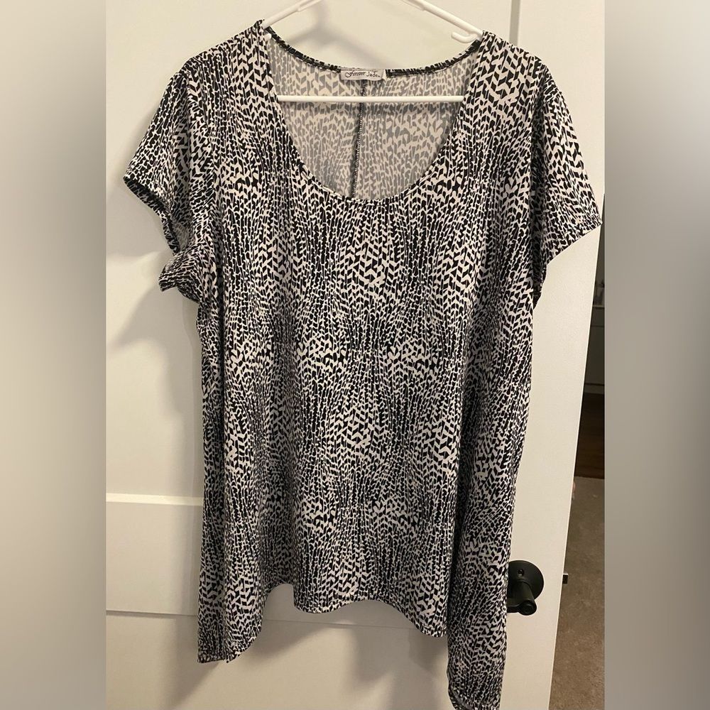 Black and White Blouse